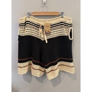 Manly Brand Shorts Crochet Braided Holiday Festival Beach Relaxed Natural NWT